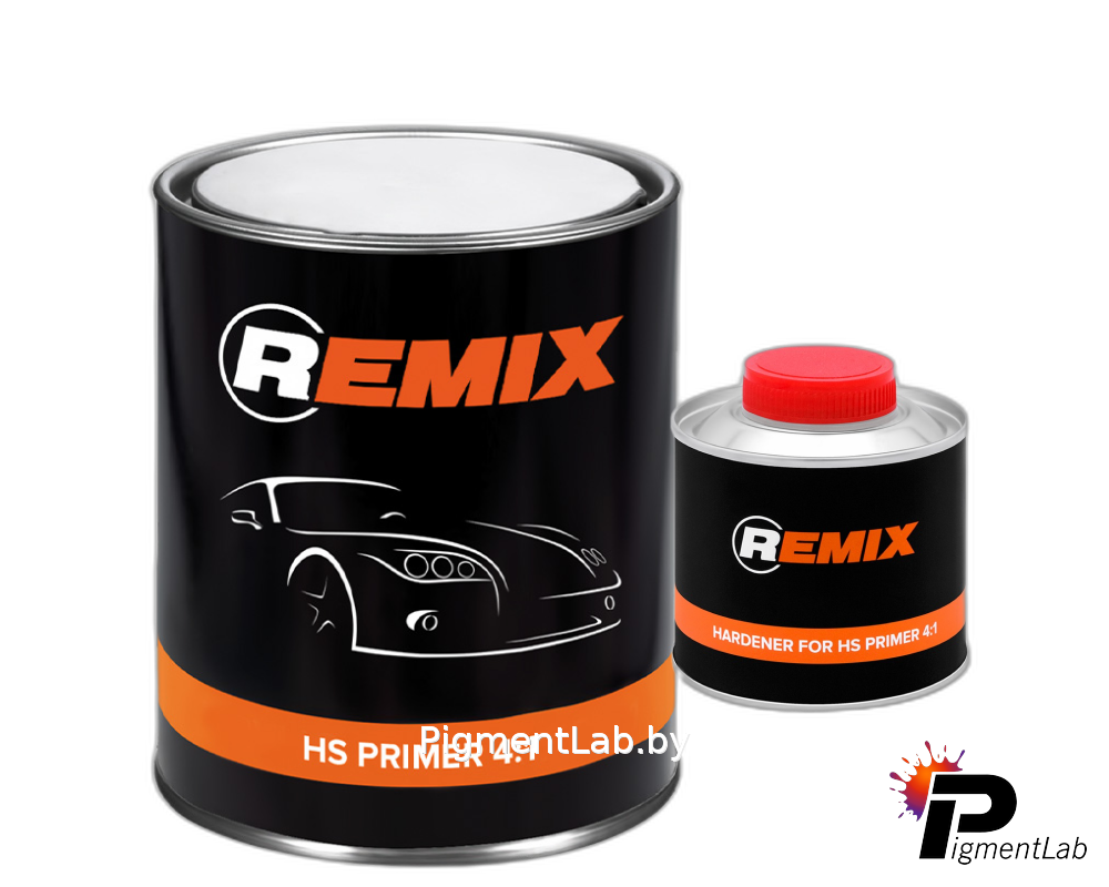REMIX Грунт акриловый 2К HS 4:1 белый,0,8 л + отвердитель 0,2л (Комплект)